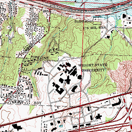 Topographic Map of Allyn Hall, OH