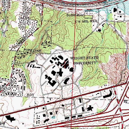 Topographic Map of Fawcett Hall, OH