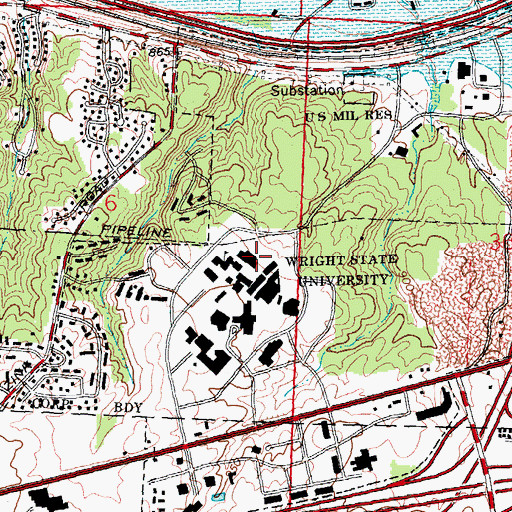 Topographic Map of Millet Hall, OH