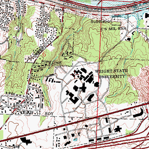 Topographic Map of Rike Hall, OH