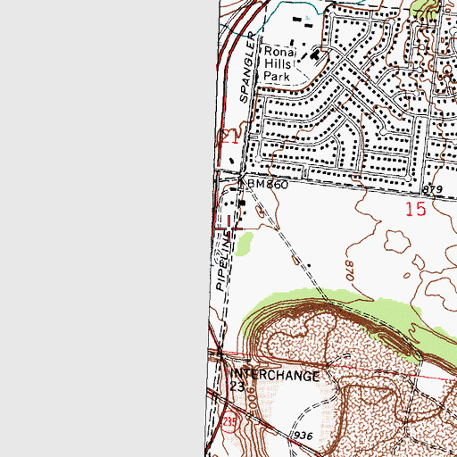 Topographic Map of Bath Township Park, OH
