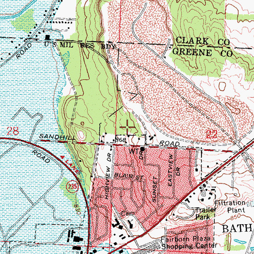 Topographic Map of Sandhill Road Park, OH