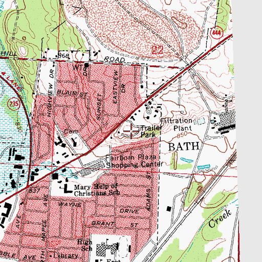 Topographic Map of Thomas Trailer Park, OH
