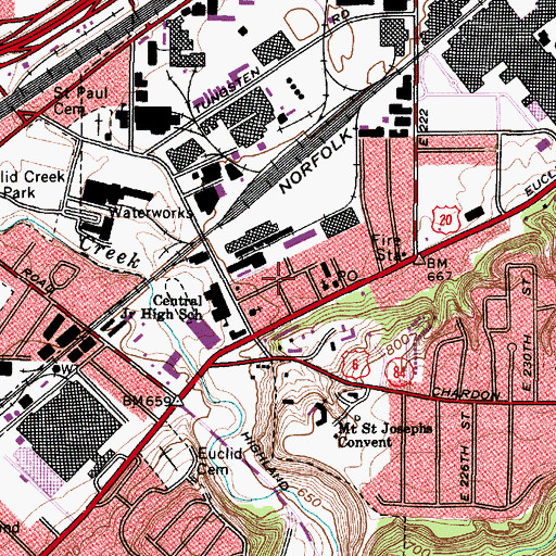 Topographic Map of Euclid Historical Museum, OH