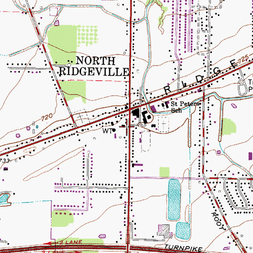 Topographic Map of North Ridgeville Fire Department Station 1, OH