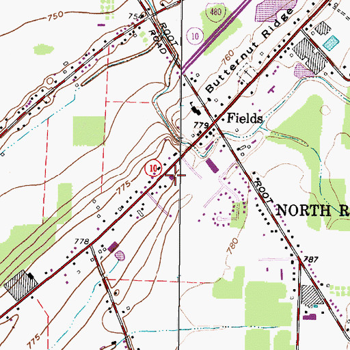 Topographic Map of North Ridgeville Fire Department Station 2, OH