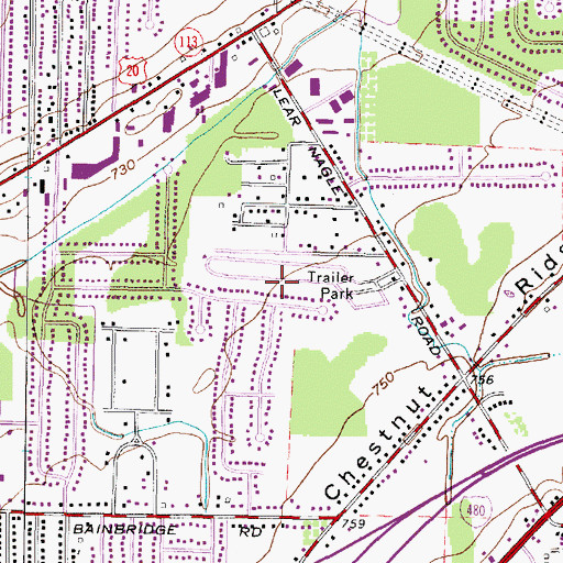 Topographic Map of Pine Ridge Mobile Home Park, OH