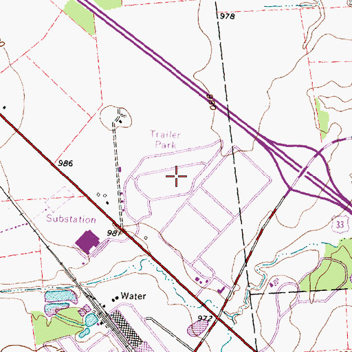 Topographic Map of Hillcrest Mobile Home Park, OH