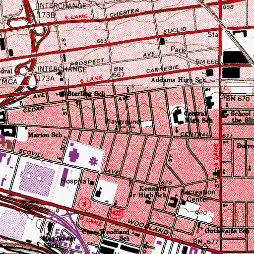 Topographic Map of Church of God, OH