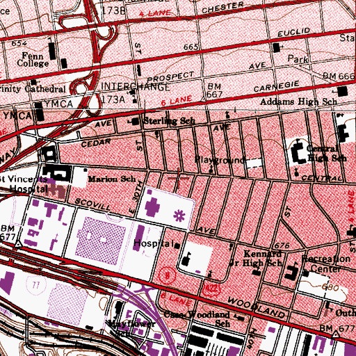 Topographic Map of Mount Zion Baptist Church (historical), OH