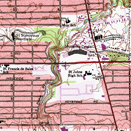 Topographic Map of Parma-Snow Branch Library, OH