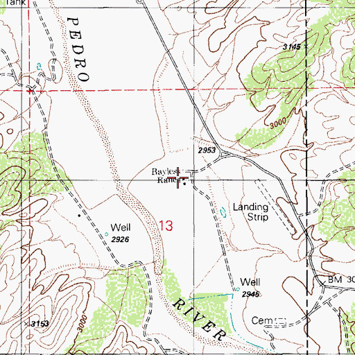 Topographic Map of Bayless Ranch, AZ