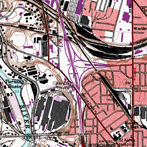 Topographic Map of Warren School (historical), OH