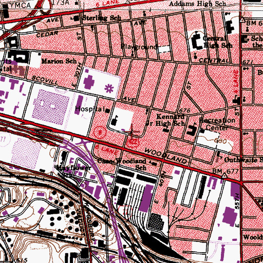 Topographic Map of Zion Hill Baptist Church, OH