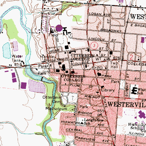 Topographic Map of Cowan Hall, OH
