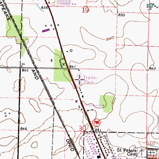 Topographic Map of Parkway Mobile Home Village, OH