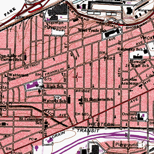 Topographic Map of Catedrala Orthodox Romana Americana, OH