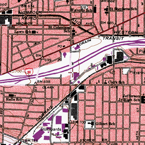 Topographic Map of Ebenezer Evangelical United Brethren Church (historical), OH
