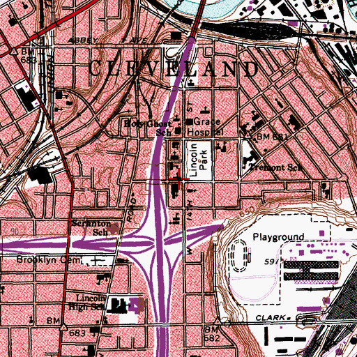 Topographic Map of Emmanuel Evangelical Church, OH