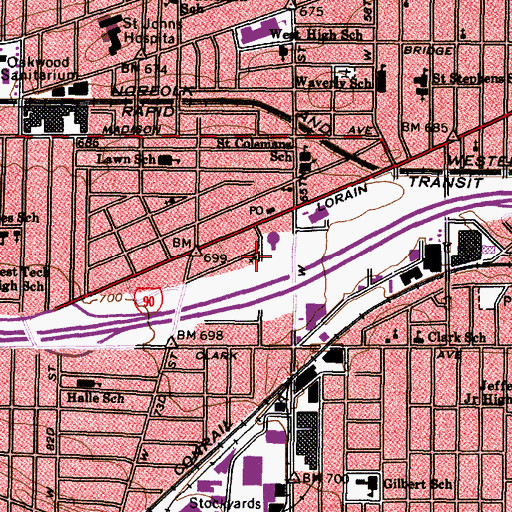 Topographic Map of Fifth United Church of Christ, OH