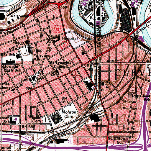 Topographic Map of First Hungarian Spiritualist Church, OH