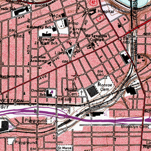 Topographic Map of Fulton Road Baptist Church, OH