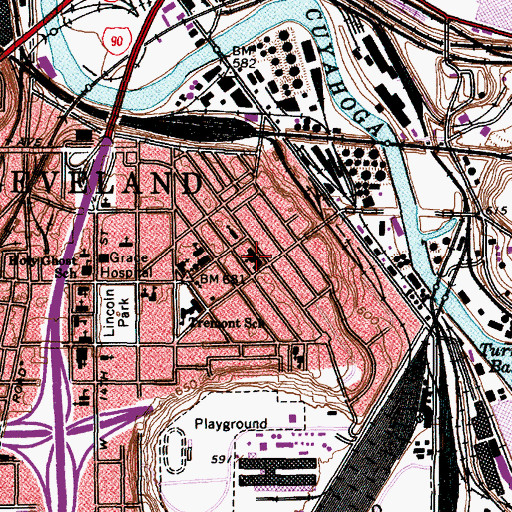 Topographic Map of Gospel Church of God, OH