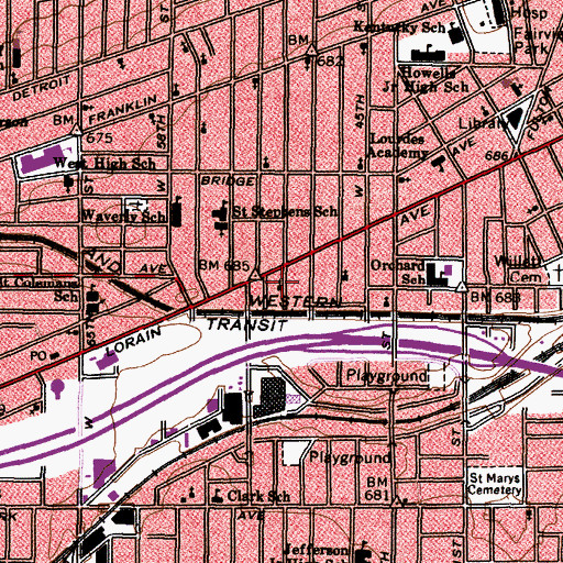 Topographic Map of Hungarian Assembly of God Church, OH
