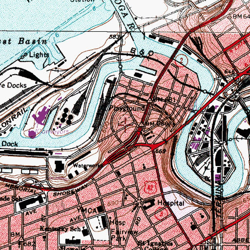 Topographic Map of Lakeview Terrace, OH