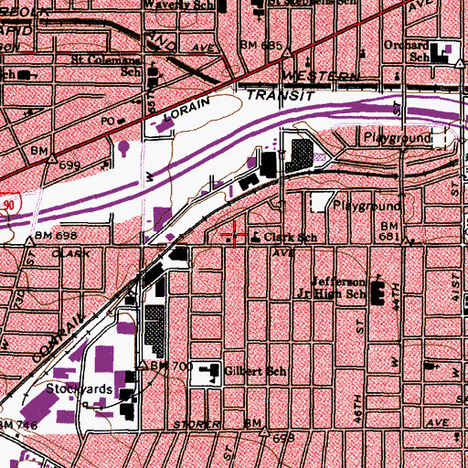 Topographic Map of Oehlhoff Methodist Church, OH