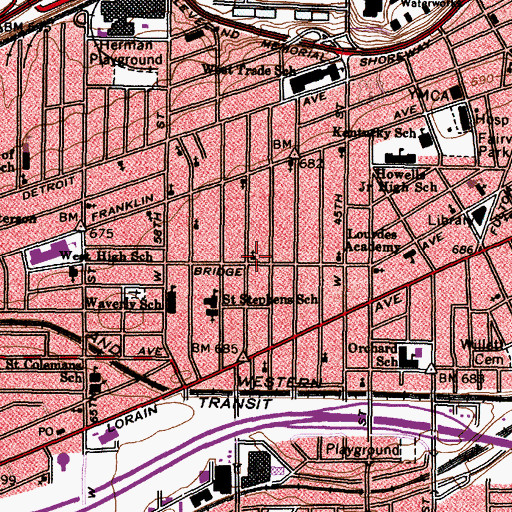 Topographic Map of Olivet Baptist Church, OH