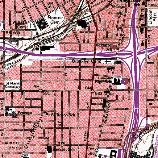 Topographic Map of Redeemer Lutheran Church, OH