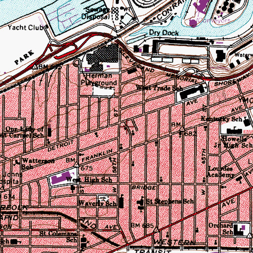 Topographic Map of Roumanian Baptist Church, OH