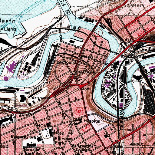Topographic Map of Saint Malachi School, OH