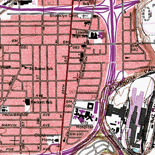 Topographic Map of Saint Matthews Lutheran Church, OH