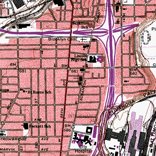 Topographic Map of Saint Michaels Convent, OH