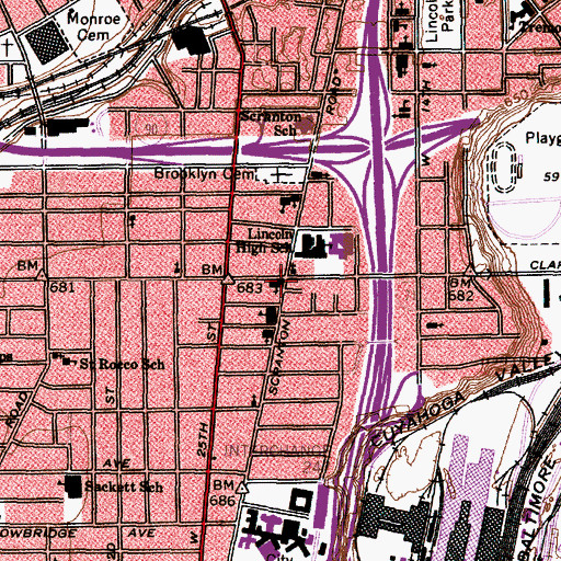 Topographic Map of Saint Michaels Roman Catholic Church, OH