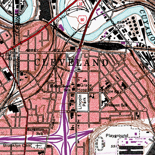 Topographic Map of Ukrainian National Hall, OH