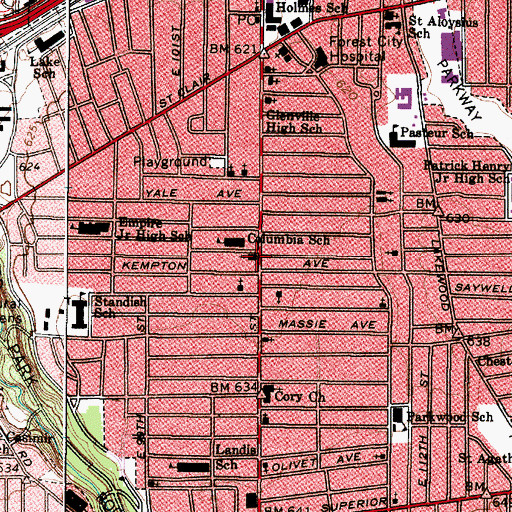 Topographic Map of Apostolic Faith Tabernacle, OH