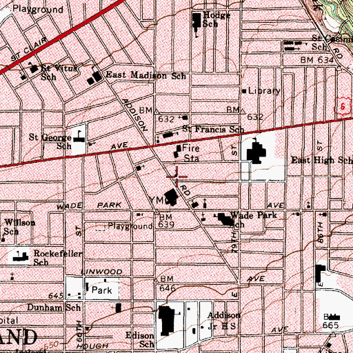 Topographic Map of Church of Christ, OH