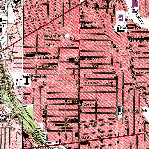 Topographic Map of Church of Christ Congregational, OH