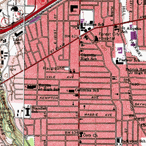 Topographic Map of Church of the Living God, OH