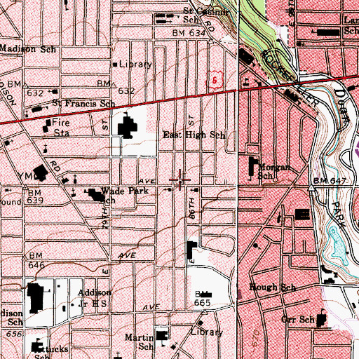 Topographic Map of Nazarene Baptist Church, OH