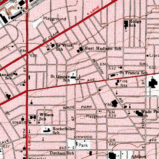 Topographic Map of Russian American Union Church, OH