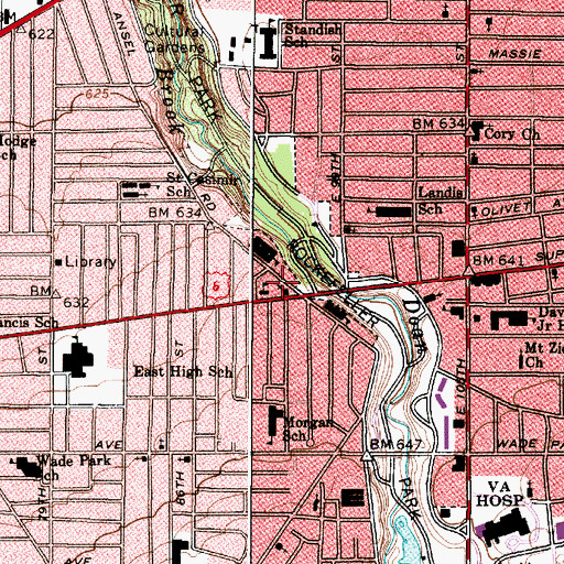Topographic Map of Saint Thomas Aquinas Convent, OH