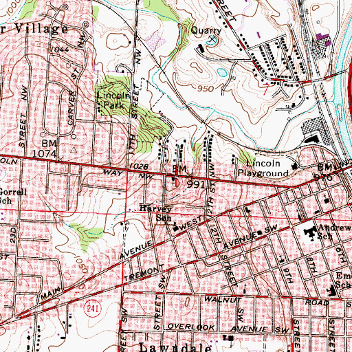 Topographic Map of Church of the Nazarene, OH