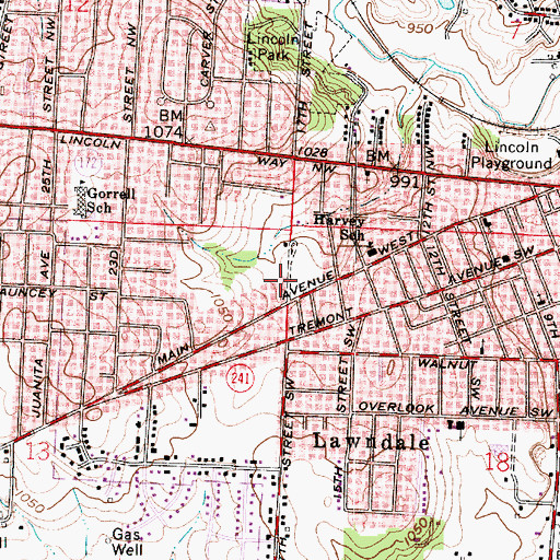 Topographic Map of Massillon Fire Department Station 2, OH