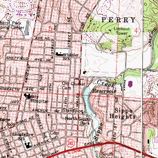 Topographic Map of Massillon Fire Department Station 3, OH