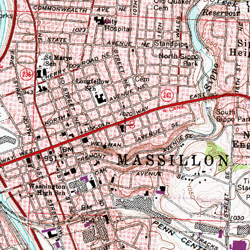 Topographic Map of First Baptist Church Childrens Center, OH