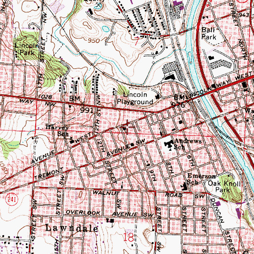 Topographic Map of First Reformed Church, OH